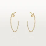 Chic Gold Large Nail Hoop Earrings with Sparkling Accents