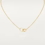Chic Gold Love Necklace with Interlocking Rings