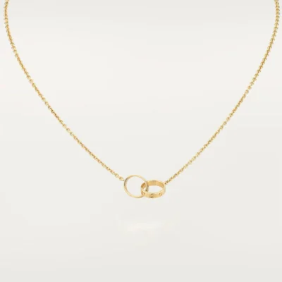 Chic Gold Love Necklace with Interlocking Rings 1