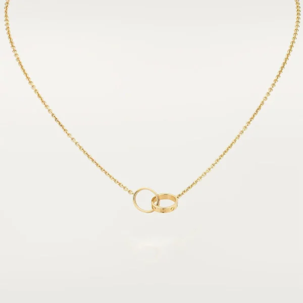 Chic Gold Love Necklace with Interlocking Rings