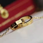 Chic Gold Love Necklace with Interlocking Rings - Image 4