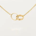 Chic Gold Love Necklace with Interlocking Rings - Image 3