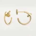 Chic Gold Nail Hoop Earrings for a Modern Statement - Image 2