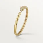 Chic Gold Panther Bracelet with Sparkling Accents