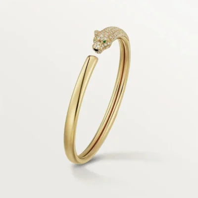 Chic Gold Panther Bracelet with Sparkling Accents 1