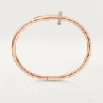 Chic Rose Gold Nail Bangle Bracelet for a Striking Statement - Image 3