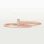 Chic Rose Gold Nail Bangle Bracelet for a Striking Statement - Image 4