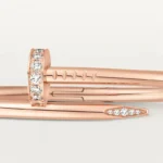 Chic Rose Gold Nail Bangle Bracelet for a Striking Statement - Image 5