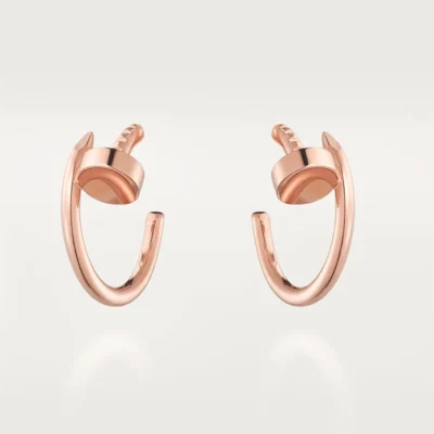 Chic Rose Gold Nail Hoop Earrings for a Modern Statement 1