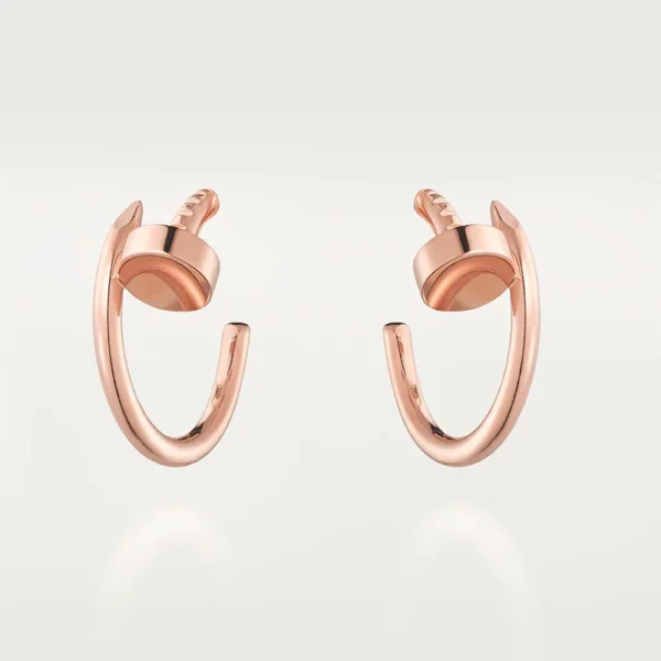 Chic Rose Gold Nail Hoop Earrings for a Modern Statement