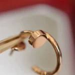 Chic Rose Gold Nail Hoop Earrings for a Modern Statement - Image 4