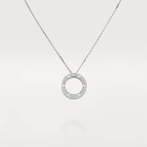 Chic Silver Circle Pendant Necklace with Elegant Stone Detailing