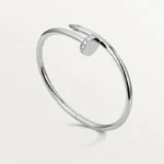 Chic Silver Nail Bangle Bracelet for a Striking Statement - Image 2