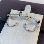 Chic Silver Nail Hoop Earrings for a Modern Statement - Image 5