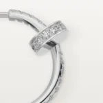 Chic Silver Nail Hoop Earrings with Sparkling Accents - Image 2