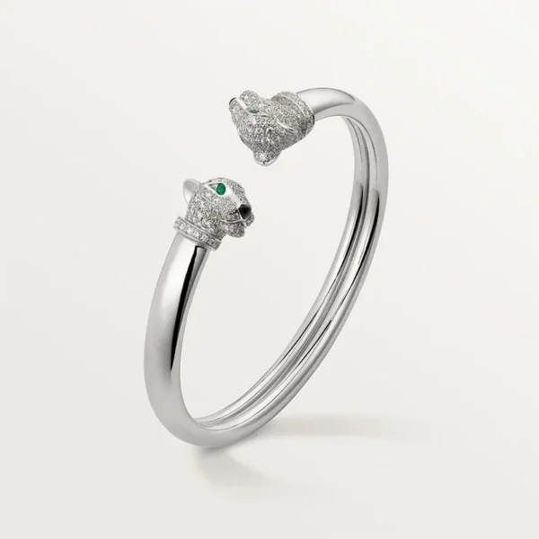 Double Panthere Silver Cuff Bracelet for a Bold and Elegant Look