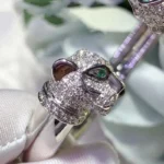 Double Panthere Silver Cuff Bracelet for a Bold and Elegant Look - Image 5