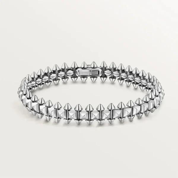 Edgy Medium Silver Studded Bracelet A Bold Statement Accessory