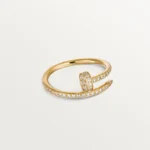 Elegant Gold Snake Ring with Sparkling Stone Accents