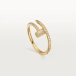 Elegant Gold Snake Ring with Sparkling Stone Accents - Image 2