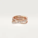 Elegant Rose Gold Stacked Ring Set with Dazzling Accents
