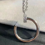 Elegant Silver Circle Pendant Necklace for Timeless Style - Image 6