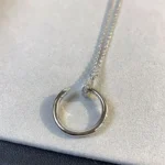 Elegant Silver Circle Pendant Necklace for Timeless Style - Image 5