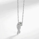 Elegant Silver Panther Pendant Necklace with Sparkling Details - Image 2
