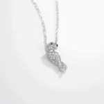 Elegant Silver Panther Pendant Necklace with Sparkling Details - Image 4