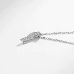 Elegant Silver Panther Pendant Necklace with Sparkling Details - Image 5