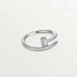 Elegant Silver Snake Ring with Sparkling Stone Accents