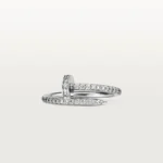 Elegant Silver Snake Ring with Sparkling Stone Accents - Image 4