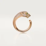 Luxurious Rose Gold Panther Ring with Sparkling Accents - Image 2