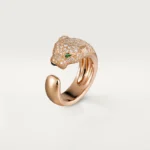 Luxurious Rose Gold Panther Ring with Sparkling Accents