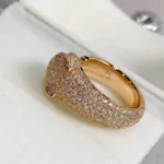 Luxurious Rose Gold Panther Ring with Sparkling Accents - Image 4