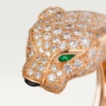 Luxurious Rose Gold Panther Ring with Sparkling Accents - Image 3