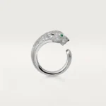 Luxurious Silver Panther Ring with Sparkling Accents - Image 2