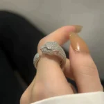 Luxurious Silver Panther Ring with Sparkling Accents - Image 4