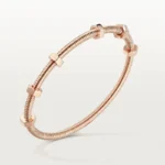 Sleek Rose Gold Bolt Bangle Bracelet for a Modern Edge