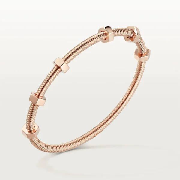 Sleek Rose Gold Bolt Bangle Bracelet for a Modern Edge