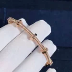 Sleek Rose Gold Bolt Bangle Bracelet for a Modern Edge - Image 5