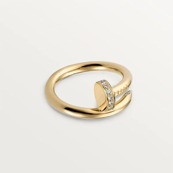 Stylish Gold Snake Ring with Dazzling Stone Details