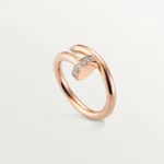 Stylish Rose Gold Snake Ring with Dazzling Stone Details - Image 2